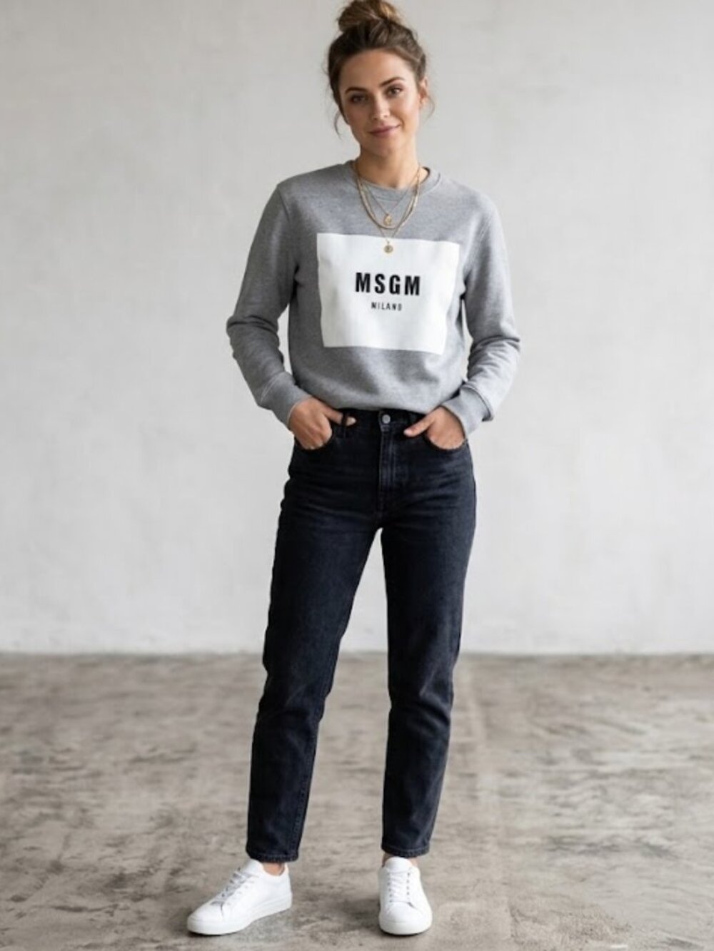 MSGM Logo Print Jumper Sweater XS Made in Italy
